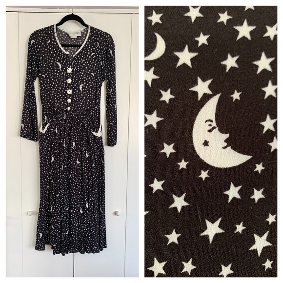 Vintage Dresses & Skirts - 1990s 🌙 Moon + Star 🌟 witch vintage dress 6